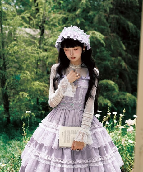 「ロワール葡萄園」6.0無印刺繡段々ジャンパースカート【7/20まで】ロリータ