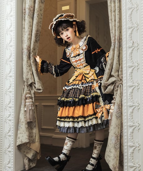 「Antique Bear」無地ワンピース【9/10まで】ロリータ