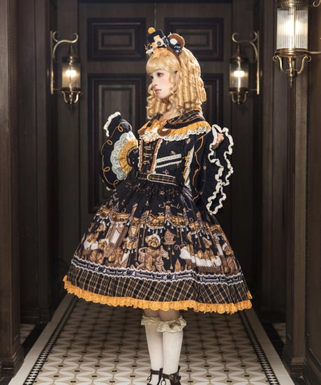 「Antique Bear」柄付きワンピース【9/10まで】ロリータ
