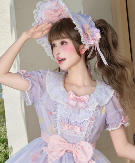 「花箱×サンリオ」シナモンオーシャン 柄付きジャンパースカート【10/10まで】ロリータ