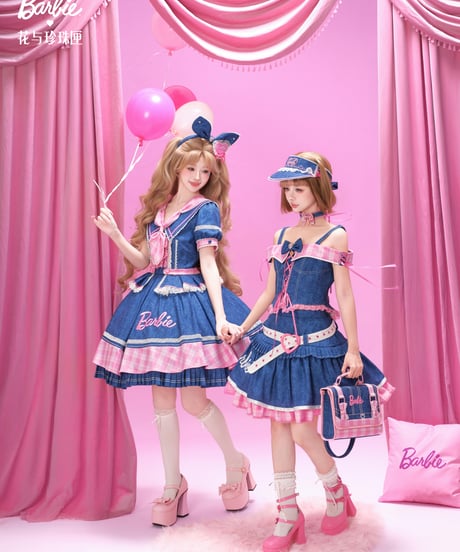 「花箱×Barbieコラボ」デニムセットアップ【9/20まで】ロリータ