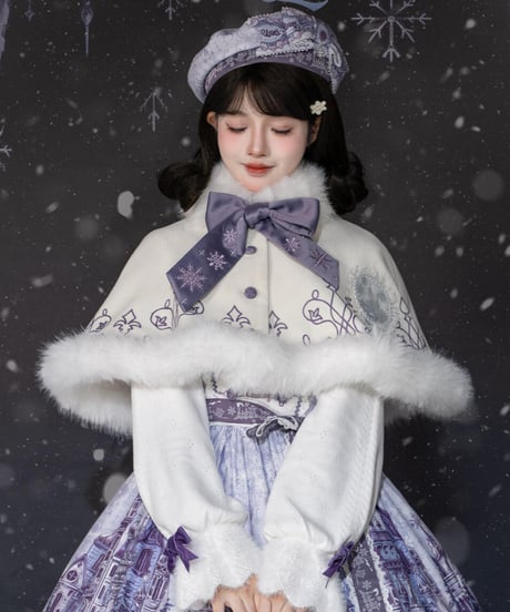 「雪国へようこそ！」ファー付きミニケープ、カーディガン【9/28まで】ロリータ