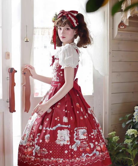 「Strawberry Manor」ロングジャンパースカート【12/29まで】ロリータ