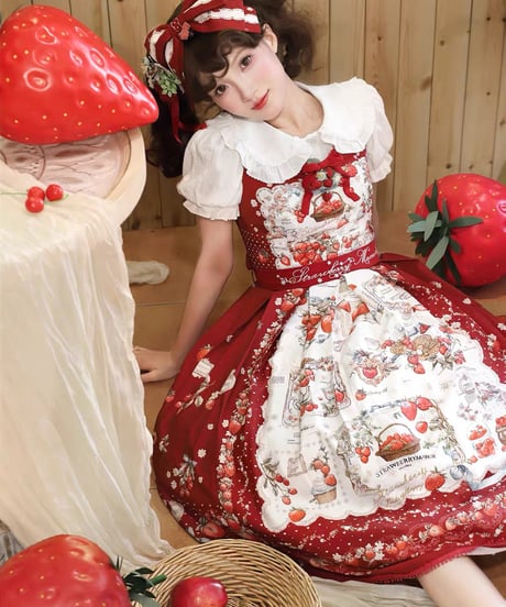「Strawberry Manor」ロングジャンパースカート【12/29まで】ロリータ