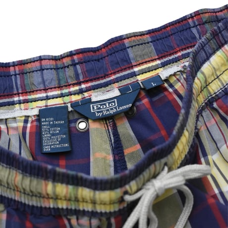 USED "90'S RALPH LAUREN" MADRAS SWIM SHORTS