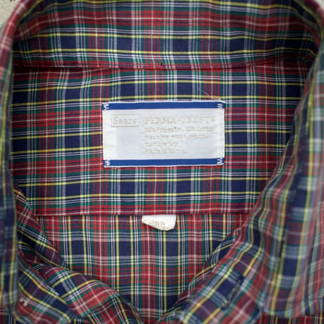 USED ”70’S SEARS” PLAID L/S SHIRTS