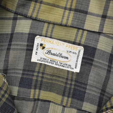 VINTAGE "60'S BRAIDBURN" PLAID L/S SHIRT