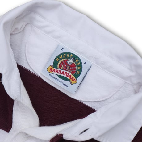 USED ”90’S BARBARIAN” HARVARD EMBLEM RUGBY SHIRT