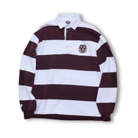 USED ”90’S BARBARIAN” HARVARD EMBLEM RUGBY SHIRT