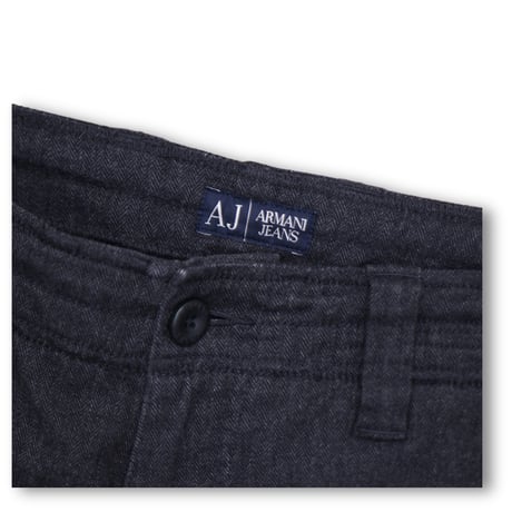 USED "00'S ARMANI JEANS" HERRINGBONE EASY CARGO PANTS