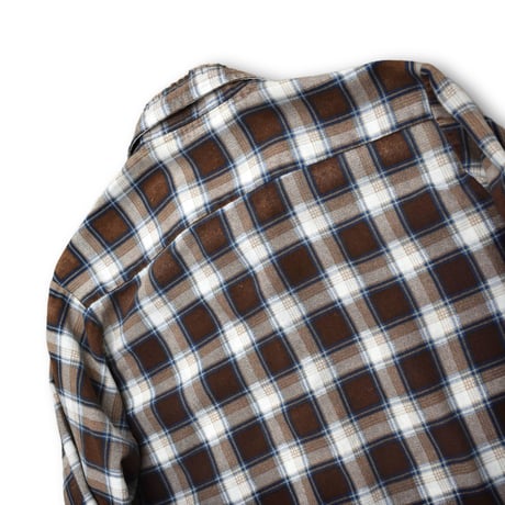 USED "70'S PREST RITE" PLAID FLANNEL L/S SHIRT