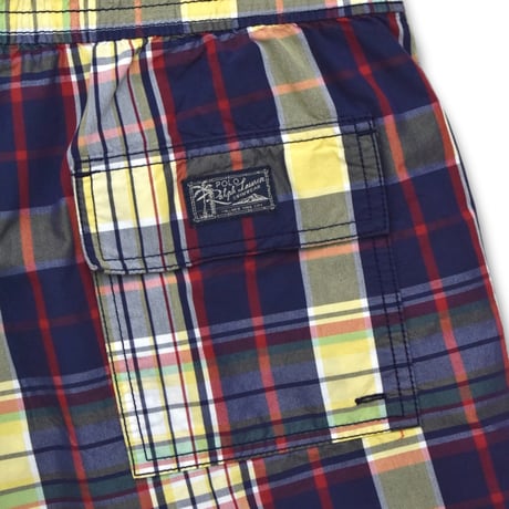 USED "90'S RALPH LAUREN" MADRAS SWIM SHORTS