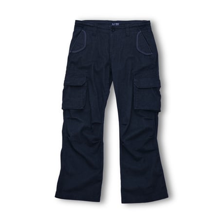 USED "00'S ARMANI JEANS" HERRINGBONE EASY CARGO PANTS
