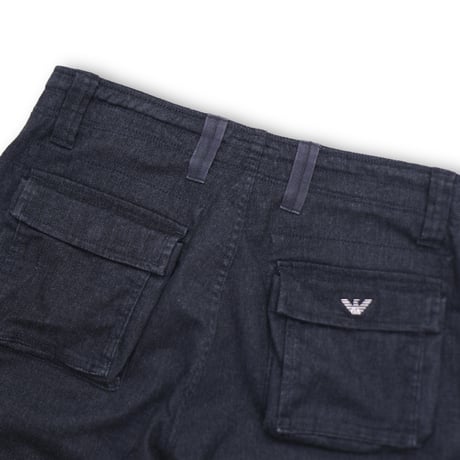 USED "00'S ARMANI JEANS" HERRINGBONE EASY CARGO PANTS