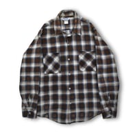 USED "70'S PREST RITE" PLAID FLANNEL L/S SHIRT
