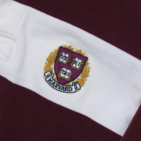 USED ”90’S BARBARIAN” HARVARD EMBLEM RUGBY SHIRT