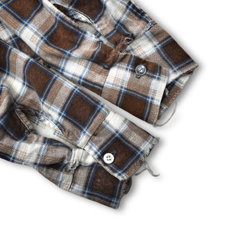 USED "70'S PREST RITE" PLAID FLANNEL L/S SHIRT