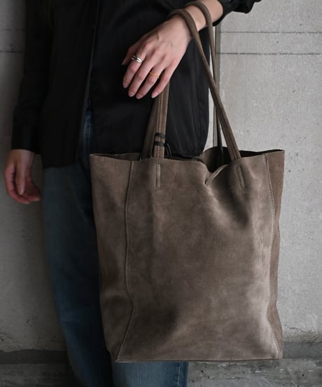 MARLON FIRENZE Calf Leather Shopper Bag - Taupe Suede