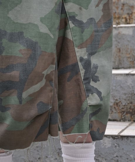 Remake Us Army M-65 Jorts Woodland Camo -1