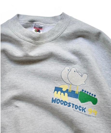 94' Used Woodstock Stuff Print Crewneck Sweatshirt Made in USA -3