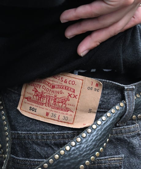 94' Levi's 501 Yarn-dyed Denim Pants Black -1