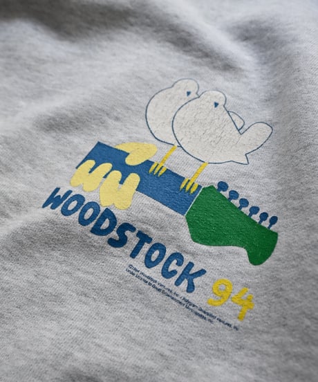 94' Used Woodstock Stuff Print Crewneck Sweatshirt Made in USA -3