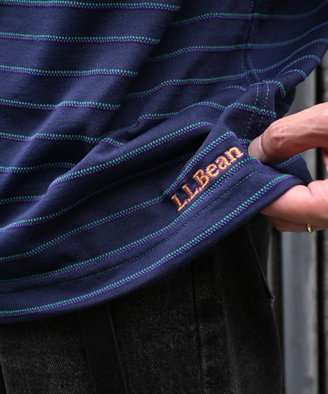 L.L.Bean Striped Short Sleeve Wide T-Shirt Navy