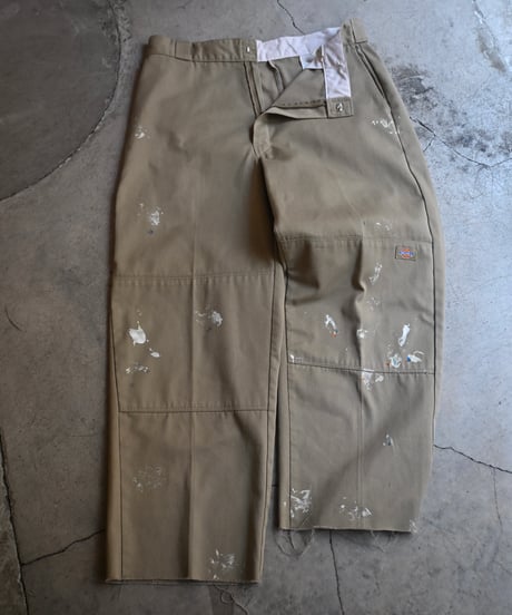 Dickies Double Knee Painted Work Pants Khaki -4