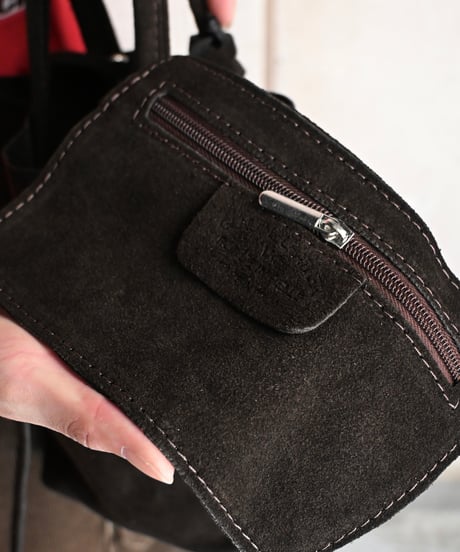 MARLON FIRENZE Calf Leather Mini Shopper Bag - Cioccolato Suede