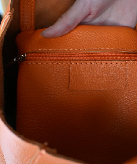MARLON FIRENZE Calf Leather Shopper Bag - Arancio