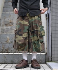 Remake Us Army M-65 Jorts Woodland Camo -3