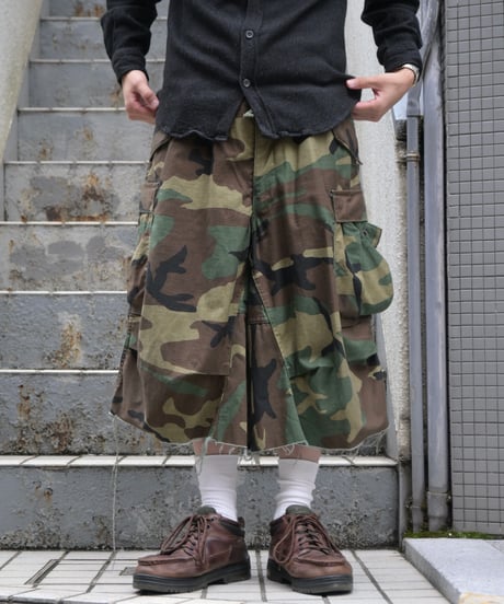 Remake Us Army M-65 Jorts Woodland Camo -3