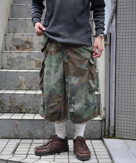 Remake Us Army M-65 Jorts Woodland Camo -1