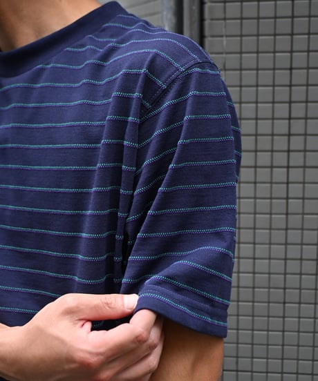 L.L.Bean Striped Short Sleeve Wide T-Shirt Navy