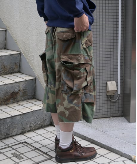 Remake Us Army M-65 Jorts Woodland Camo -4