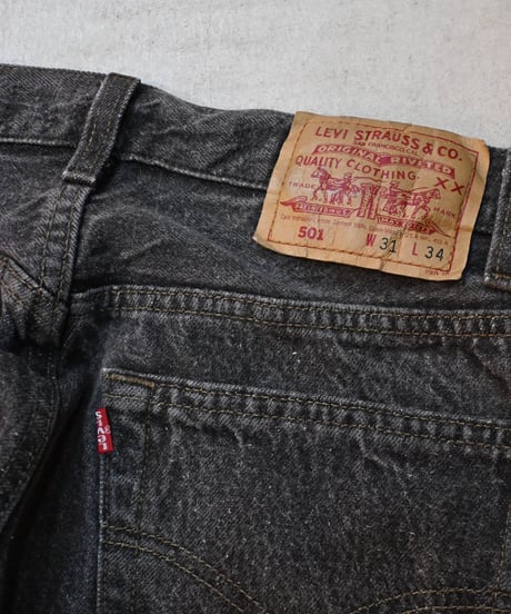 92' Levi's 501 Yarn-dyed Denim Pants Black -3