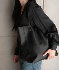 MARLON FIRENZE Calf Leather Shopper Bag - Nero