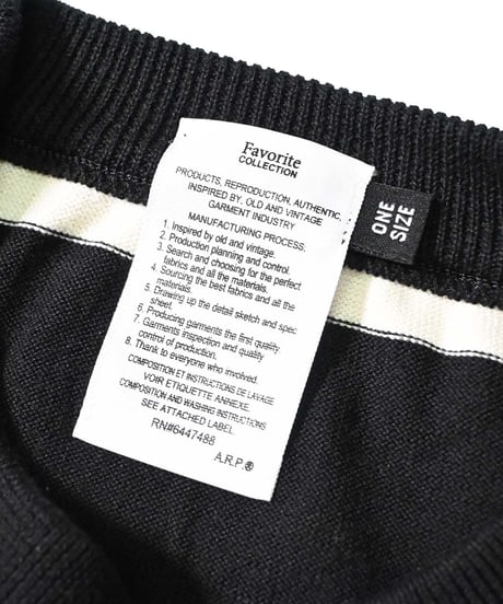 A.R.P. Level2 Heat Knit All Cotton High Gauge Wide Stripe Crew Neck Shirt