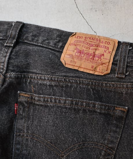 90' Levi's 501 Yarn-dyed Denim Pants Black -2