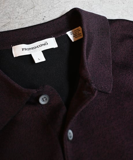Pronto-Uomo 3Button Knit Polo Sweater -2