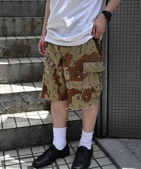 90s Used Us Army 6C Desert Camo Cut Off Shorts