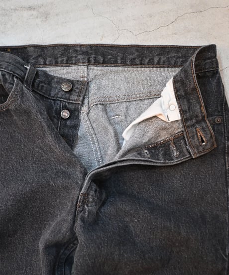 90' Levi's 501 Yarn-dyed Denim Pants Black -2