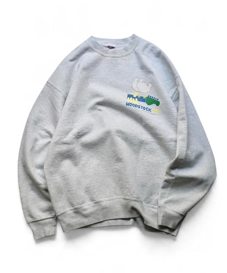94' Used Woodstock Stuff Print Crewneck Sweatshirt Made in USA -3