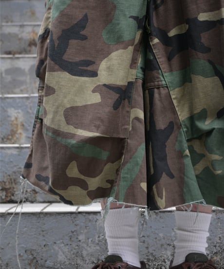 Remake Us Army M-65 Jorts Woodland Camo -3