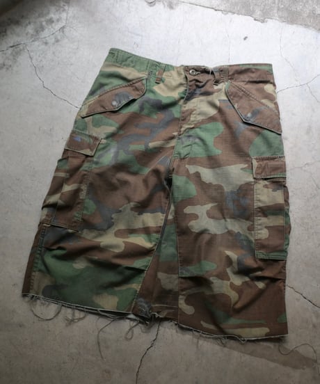 Remake Us Army M-65 Jorts Woodland Camo -4