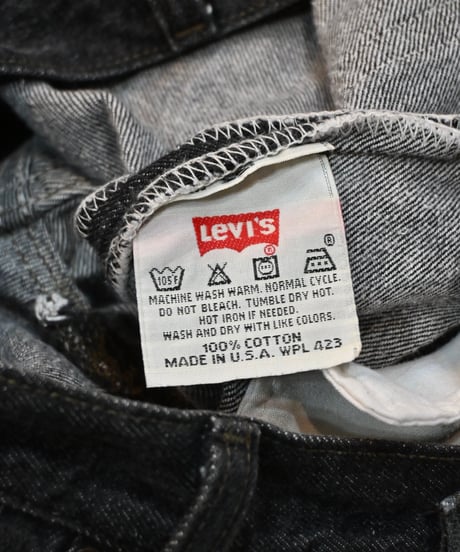 94' Levi's 501 Yarn-dyed Denim Pants Black -1