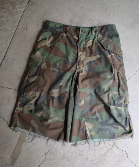 Remake Us Army M-65 Jorts Woodland Camo -2
