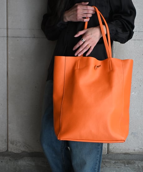 MARLON FIRENZE Calf Leather Shopper Bag - Arancio