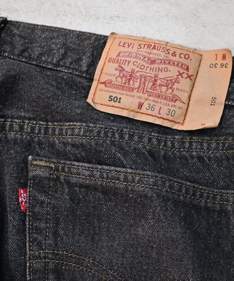 94' Levi's 501 Yarn-dyed Denim Pants Black -1