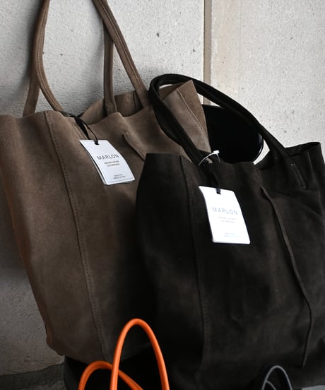 MARLON FIRENZE Calf Leather Shopper Bag - Cioccolato Suede